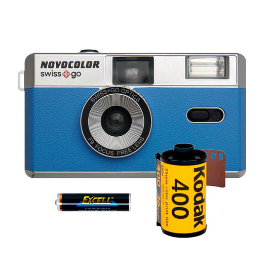Swiss+Go Novocolor Cámara Analógica 35 mm con Flash  (Pack Completo)